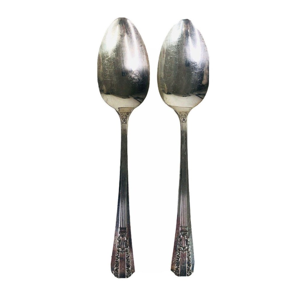 2 Tablespoon Serving Spoon Wm A Rogers Oneida Sectional Lido Pattern Silverplate